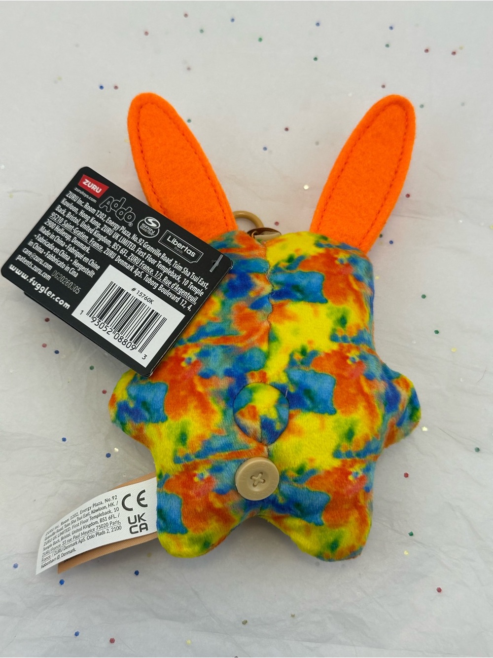 ZURU Fuggler Rabid Rabbit Multi-Color Plush Keyring 5” NWT - Picture 3 of 5